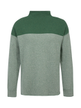 Celtic & Co. Felted Merino Wool Stripe Funnel Neck Jumper, Bottle Green