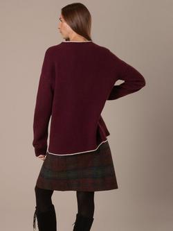 Celtic & Co. Felted Funnel Neck Merino Wool Jumper - view 2, Damson