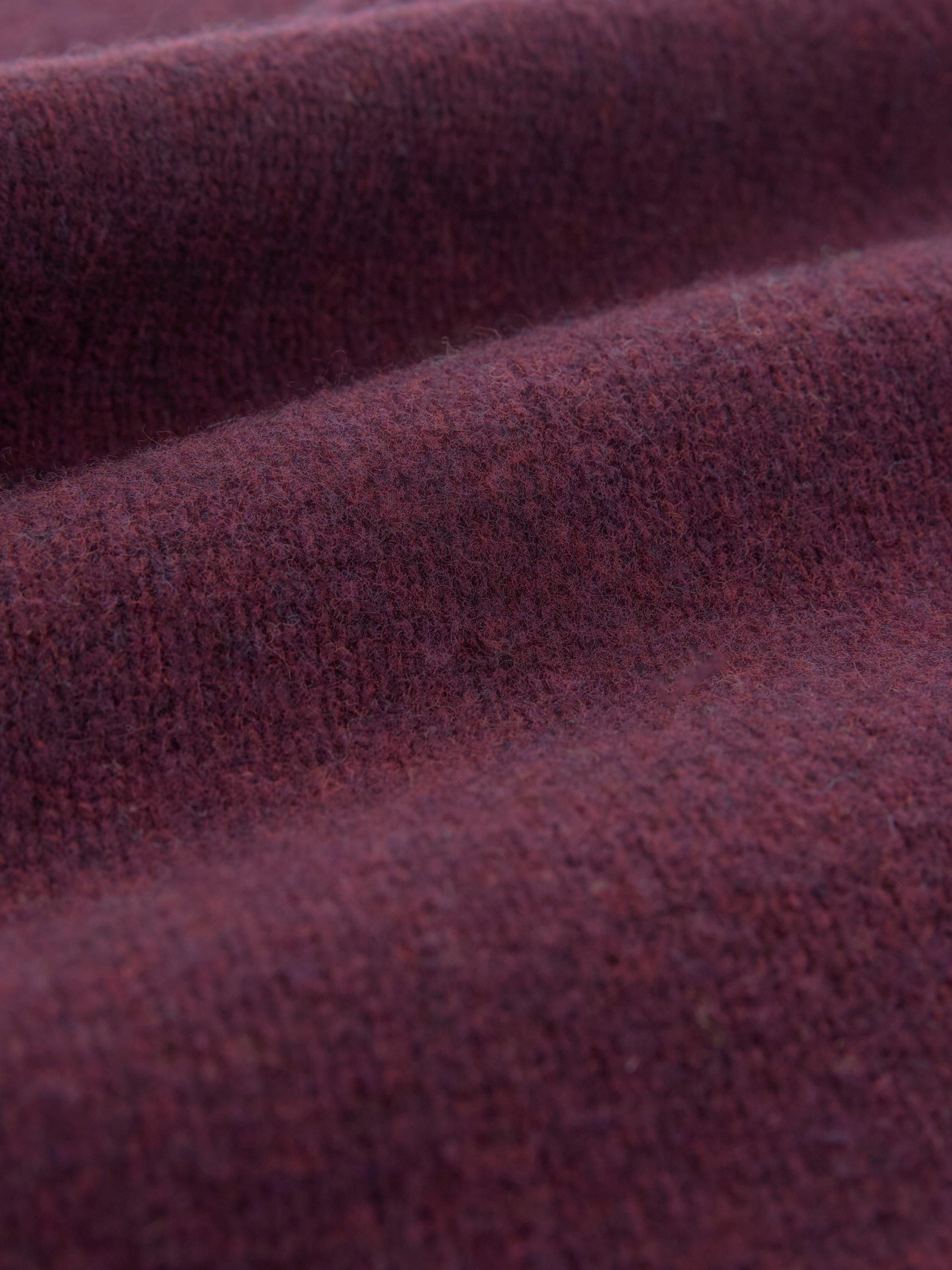 Product image 6 of 6, which shows Celtic & Co. Merino Wool Felted Funnel Neck Jumper, Damson, XS