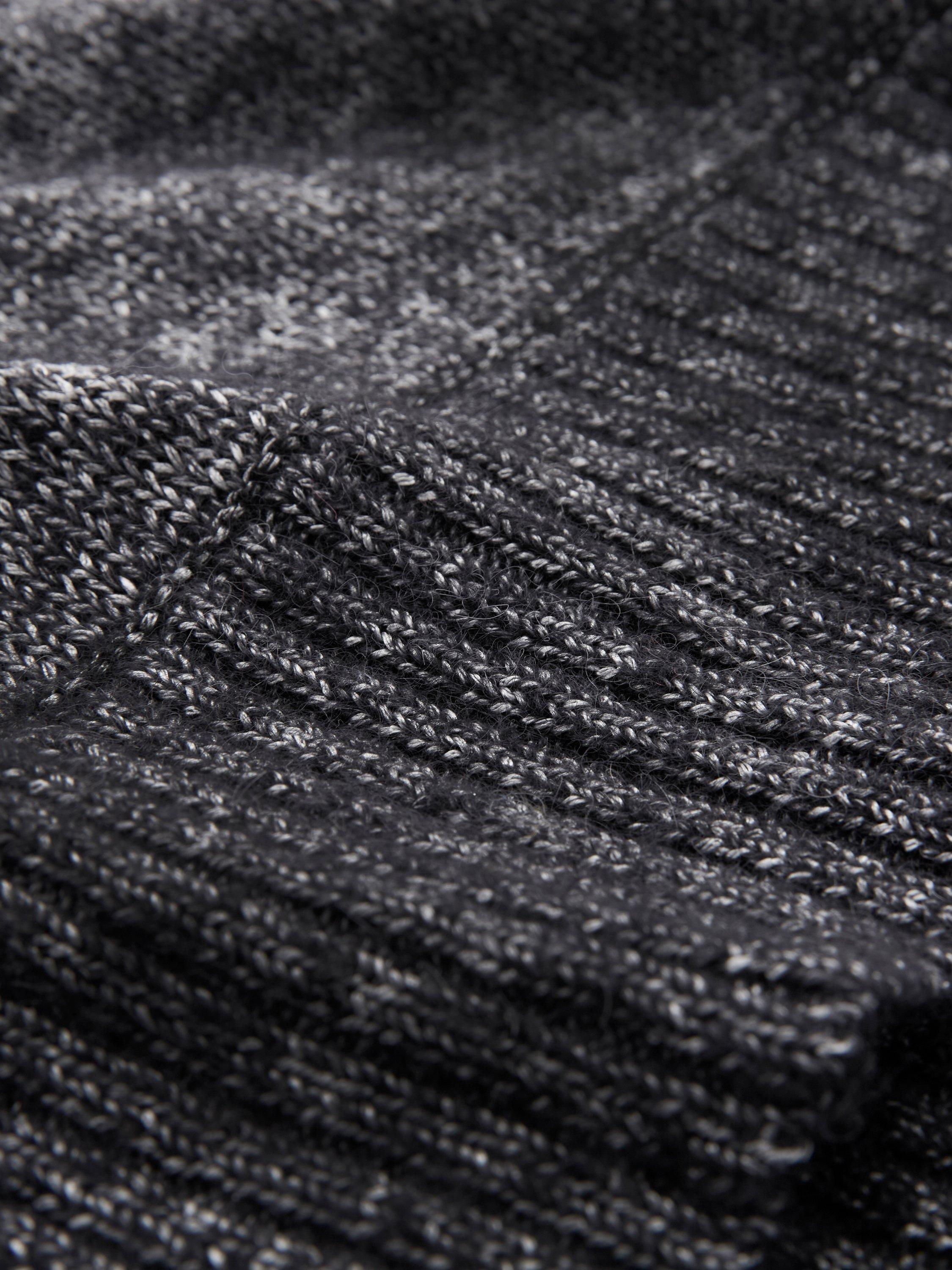 Product image 5 of 5, which shows Celtic & Co. Alpaca Blend Shimmer V-Neck Jumper, Charcoal, XS