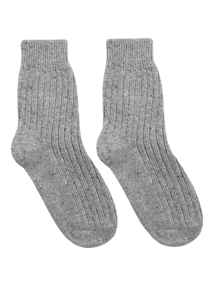 Celtic & Co. Donegal Wool Blend Ribbed Socks - view 2, Light Grey