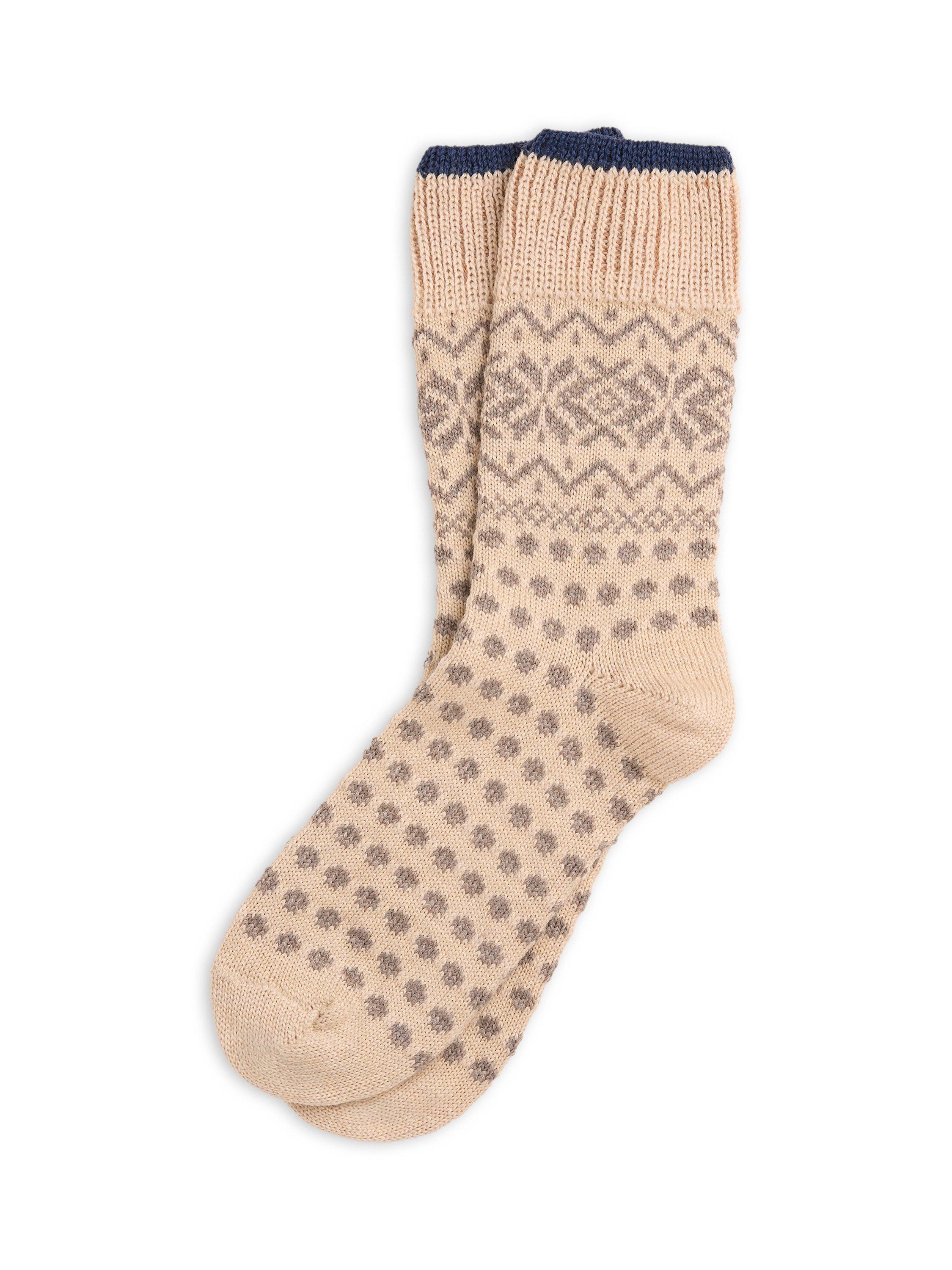 Product image 1 of 3, which shows Celtic & Co. Dotted Merino Wool Blend Socks, Oatmeal, S
