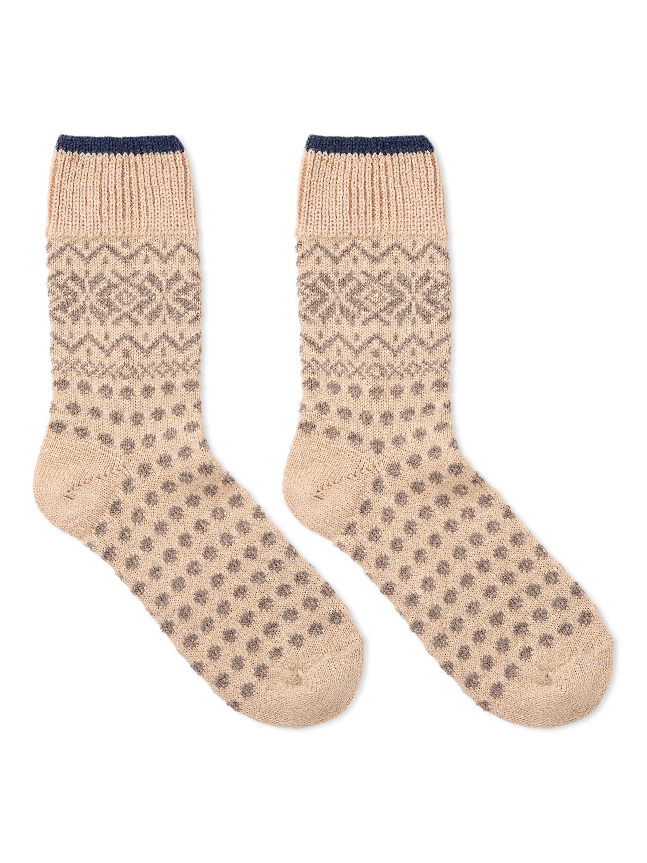 Product image 2 of 3, which shows Celtic & Co. Dotted Merino Wool Blend Socks, Oatmeal, S