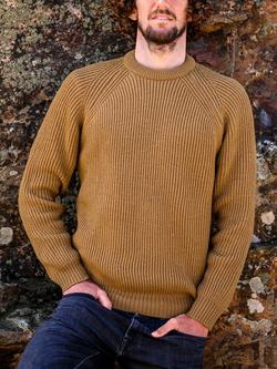 Celtic & Co. Ribbed Fisherman Jumper, Autumn Brown, Autumn Brown