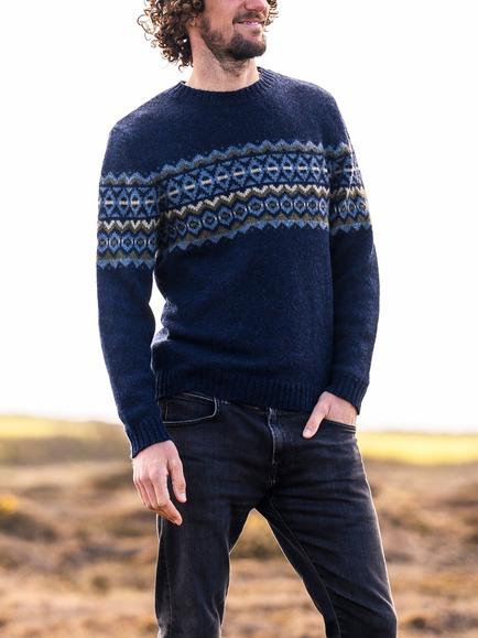 Celtic & Co. Fair Isle Wool Jumper, Dark Navy, Dark Navy