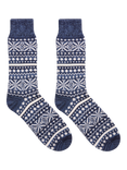 Celtic & Co. Mens's Donegal Boot Socks, Navy/Gold