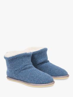 Celtic & Co. Knitted Shortie Slippers, Sky Blue - view 2, Sky Blue