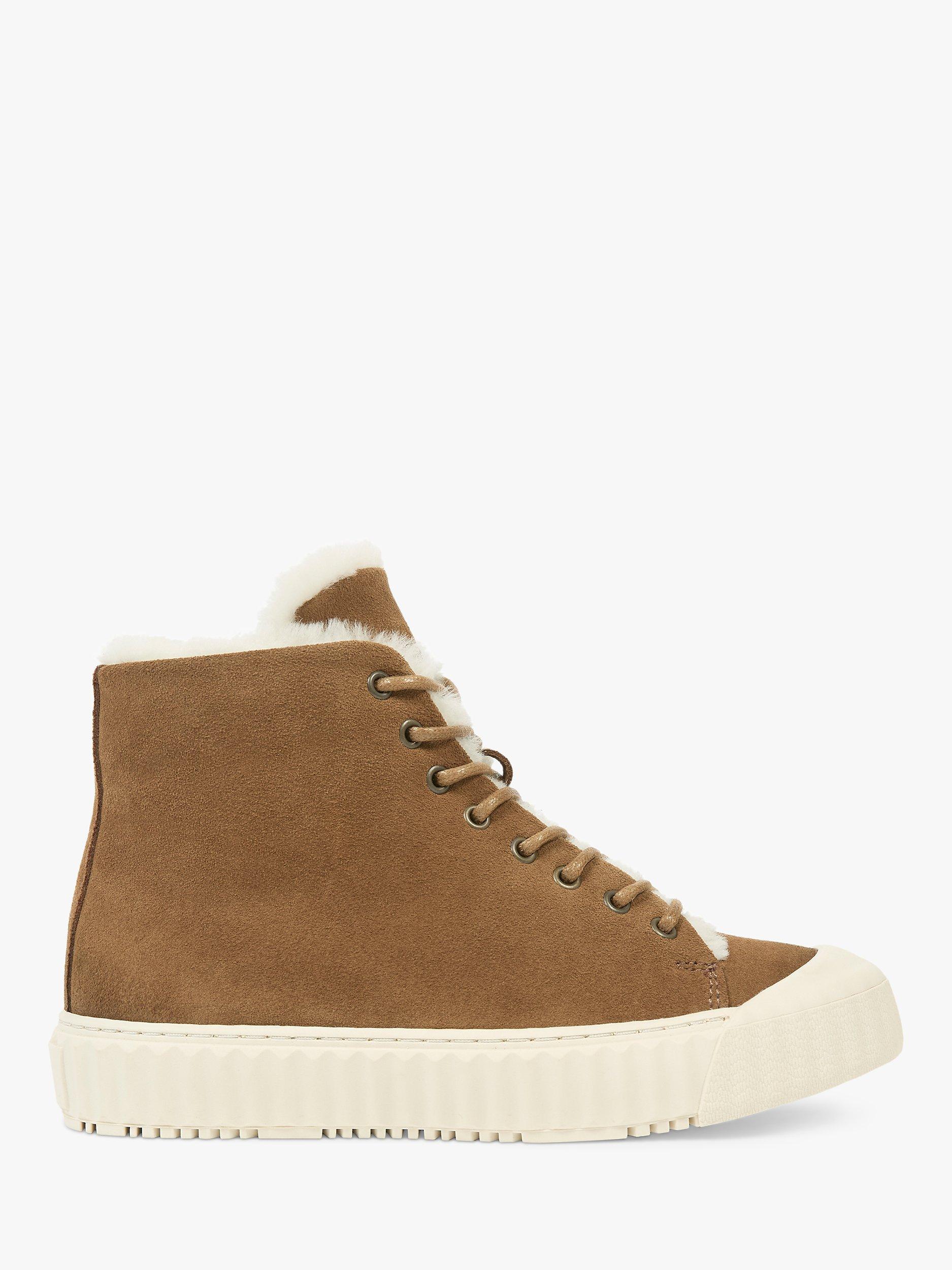 Product image 1 of 7, which shows Celtic & Co. Suede Sheepskin Hi-Top Trainers, Antique/Ecru, EU36