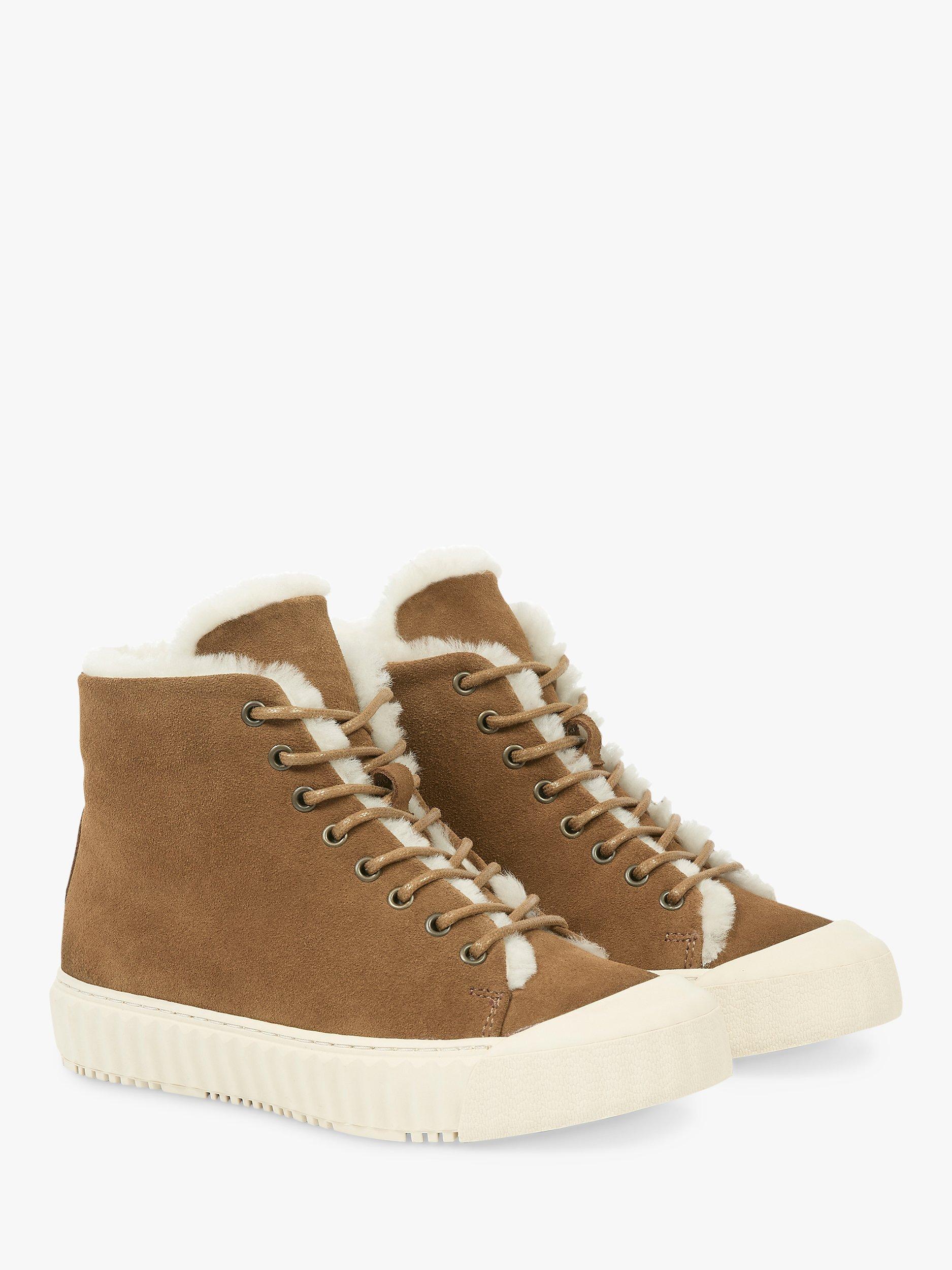Product image 2 of 7, which shows Celtic & Co. Suede Sheepskin Hi-Top Trainers, Antique/Ecru, EU36
