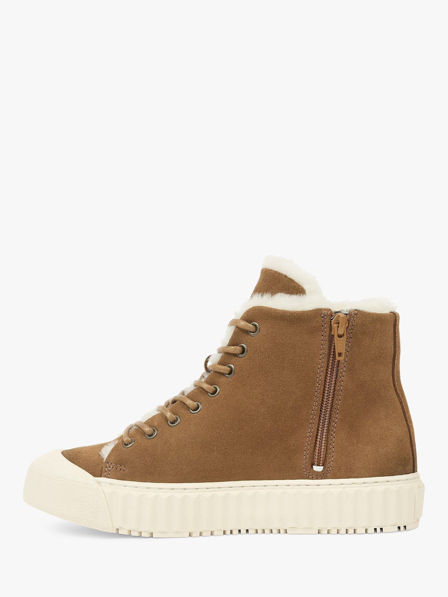Product image 3 of 7, which shows Celtic & Co. Suede Sheepskin Hi-Top Trainers, Antique/Ecru, EU36