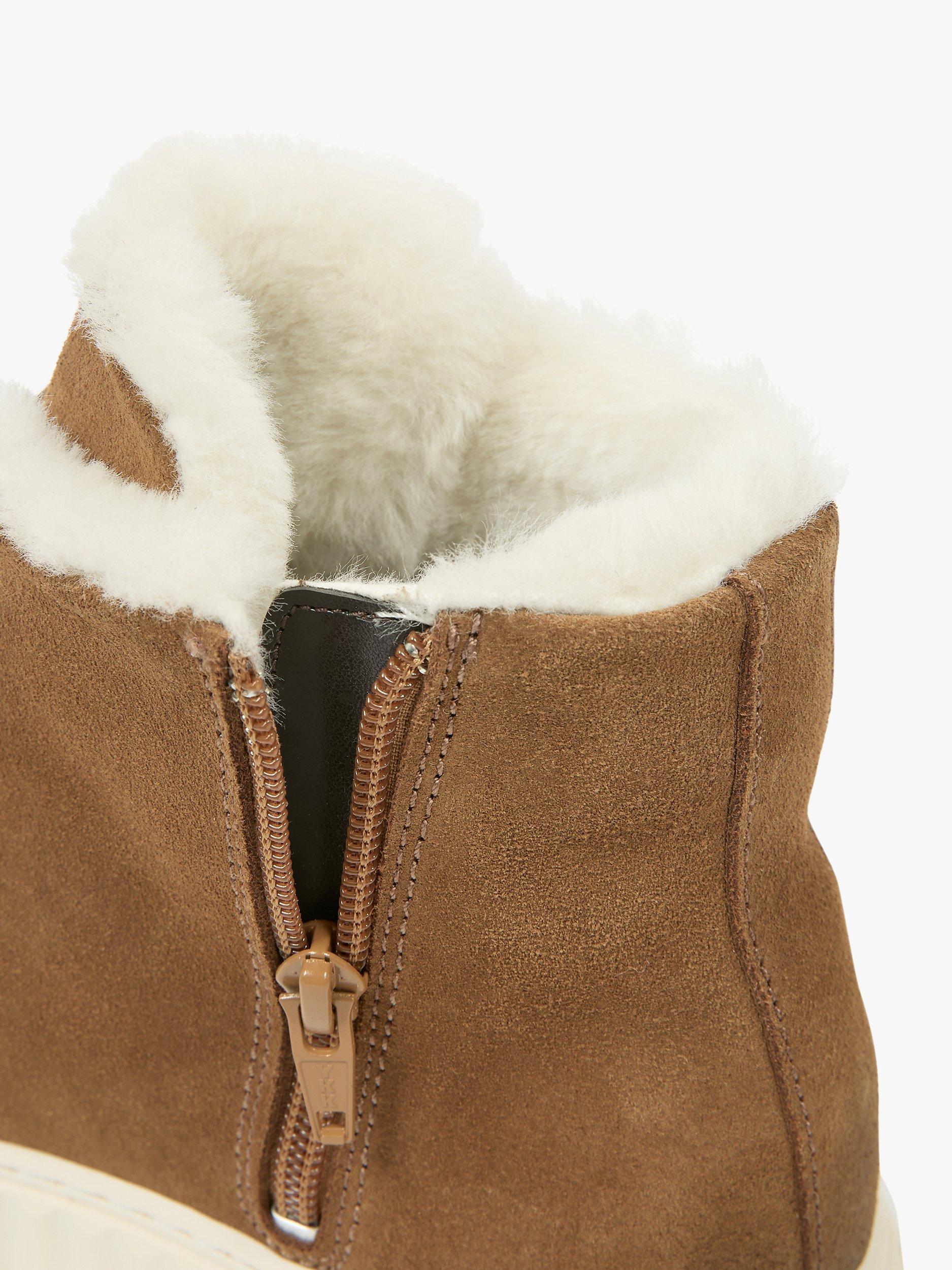 Product image 5 of 7, which shows Celtic & Co. Suede Sheepskin Hi-Top Trainers, Antique/Ecru, EU36