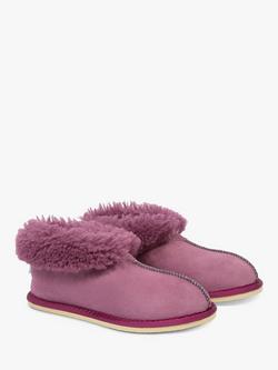Celtic & Co. Sheepskin Bootee Slippers - view 2, Dark Rose