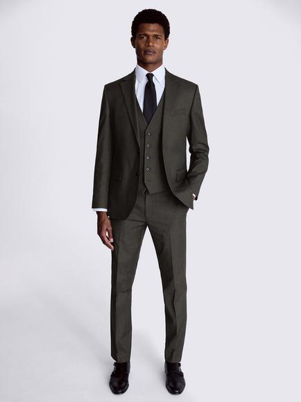 Moss Regular Fit Stretch Suit Jacket - view 2, Charcoal