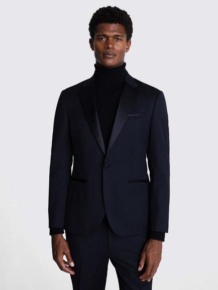 Moss DKNY Slim Fit Notch Lapel Tuxedo Jacket, Black, Black