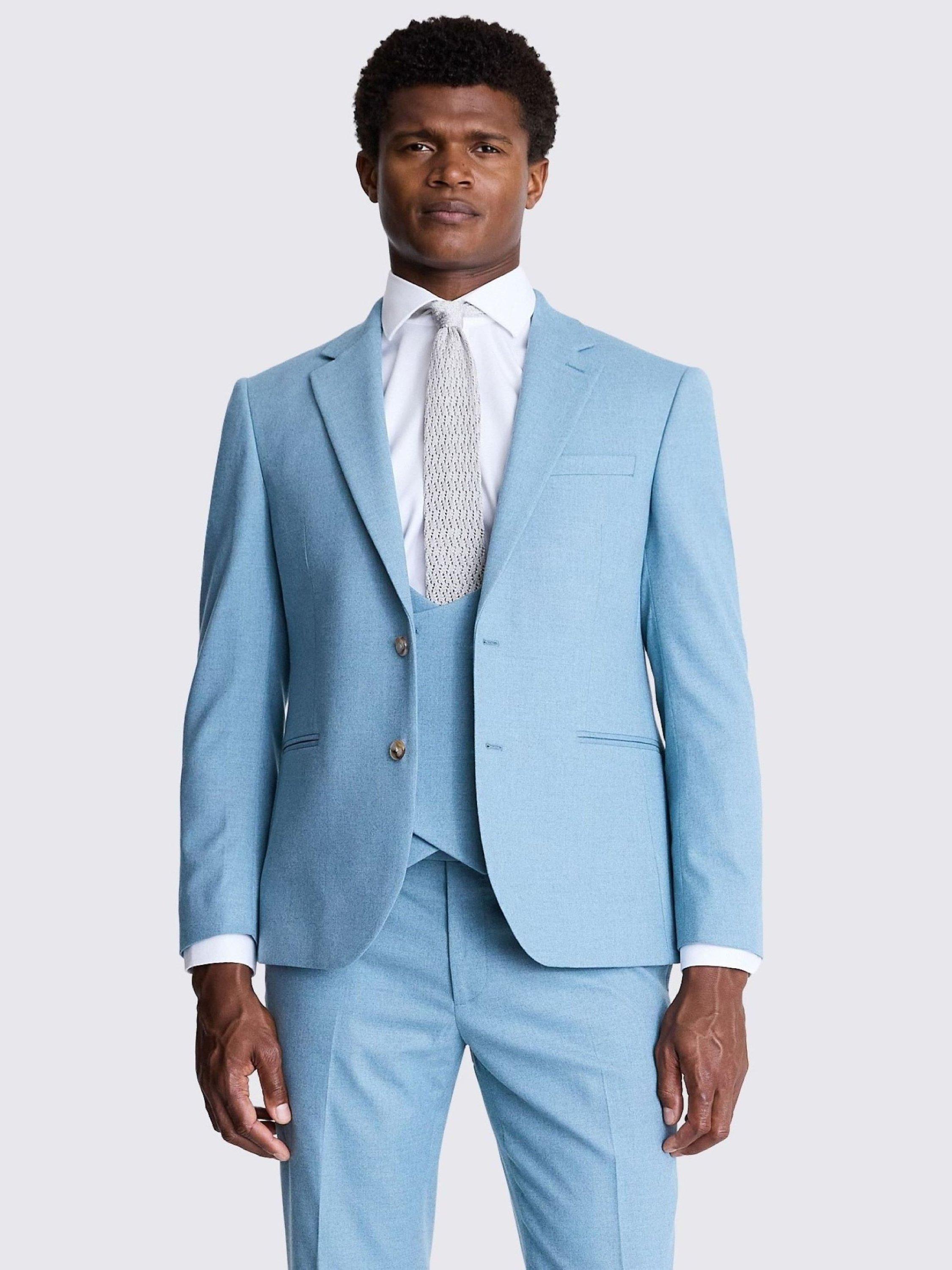 Moss Slim Fit Flannel Suit Jacket, Duck Egg