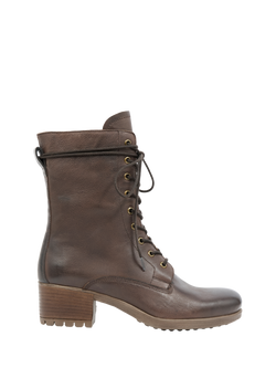 Celtic & Co. Leather Block Heel Derby Boots, Brown, Brown