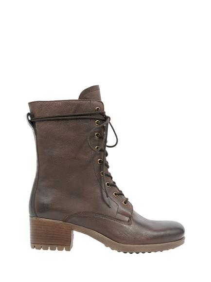 Celtic & Co. Leather Block Heel Derby Boots, Brown, Brown