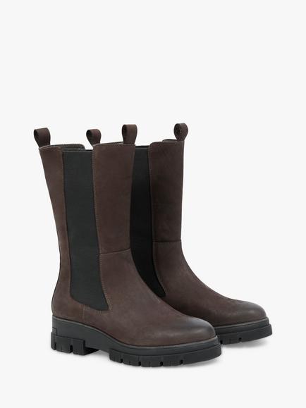 Celtic & Co. Nubuck Tall Chelsea Boots, Chocolate - view 2, Chocolate