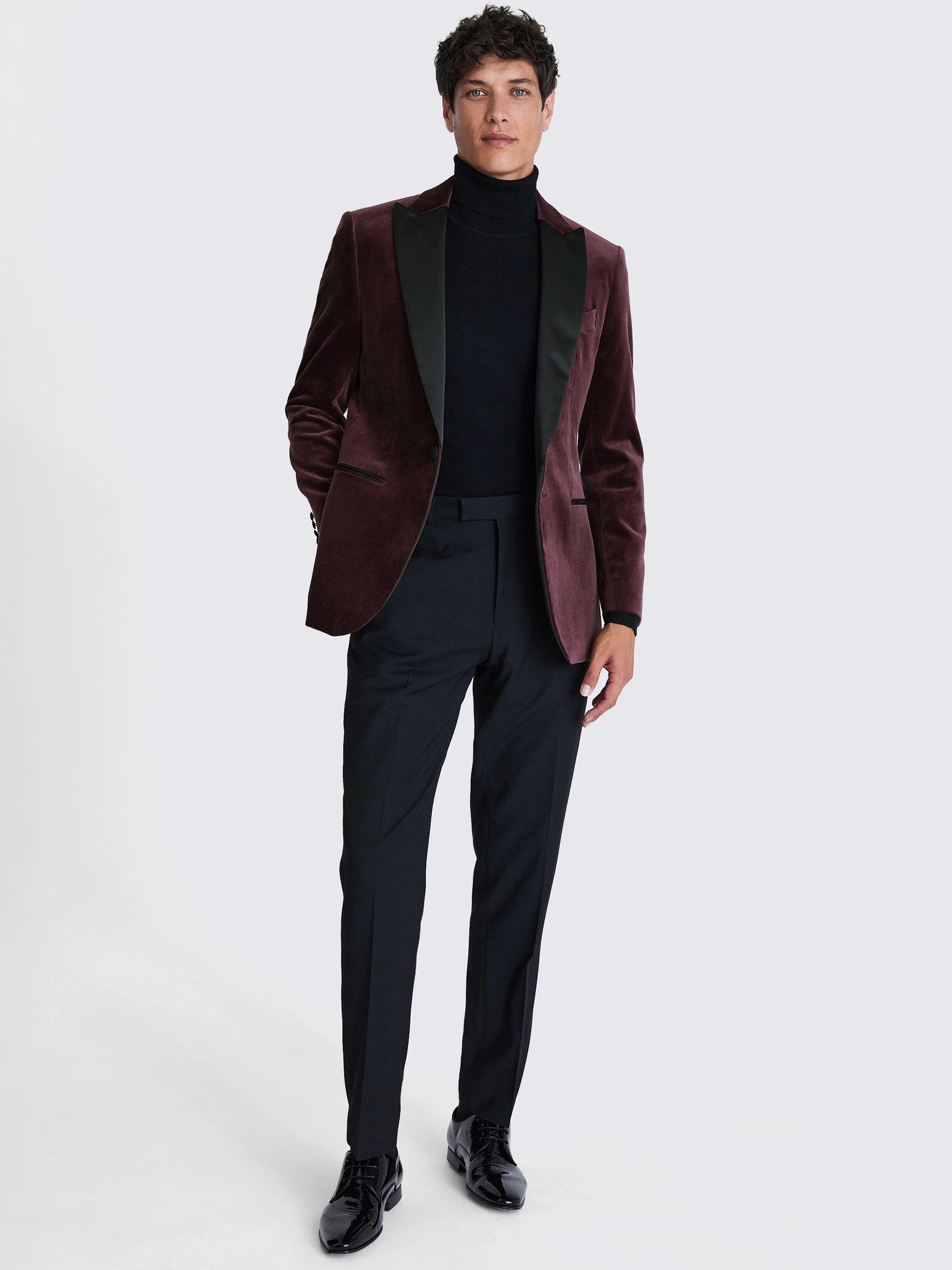 Plum velvet suit hotsell