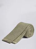 Moss Silk Knitted Tie, Sage Green