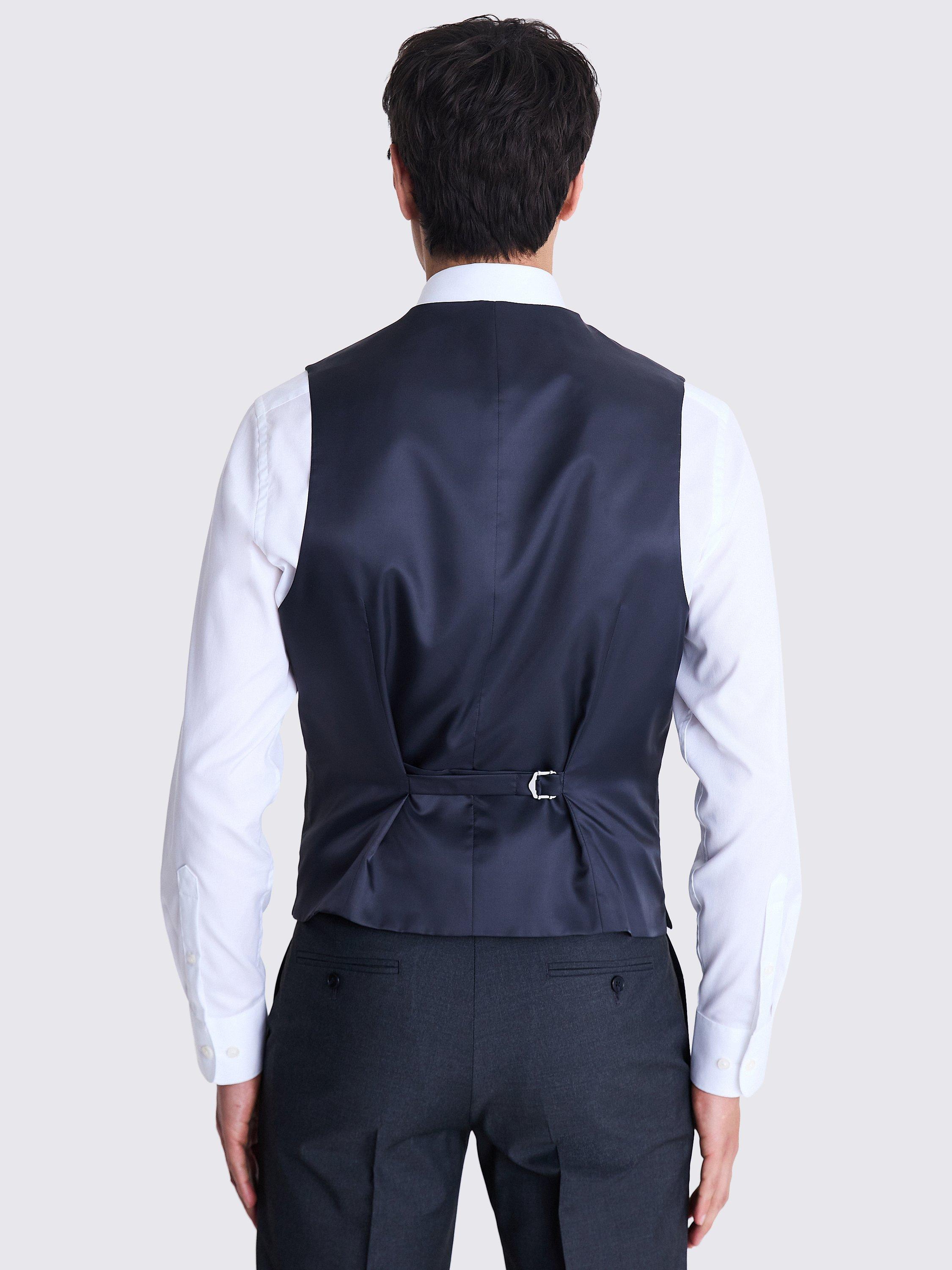 Moss Tailored Fit Stretch Suit Waistcoat, Charcoal, 36R