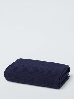 John Lewis Spa Waffle Towels, Dark Indigo