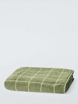 John Lewis Tonal Check Towels, Avocado