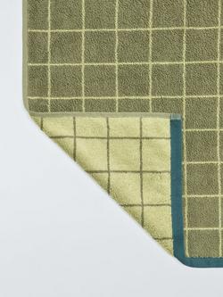 John Lewis Tonal Check Towels - view 2, Avocado
