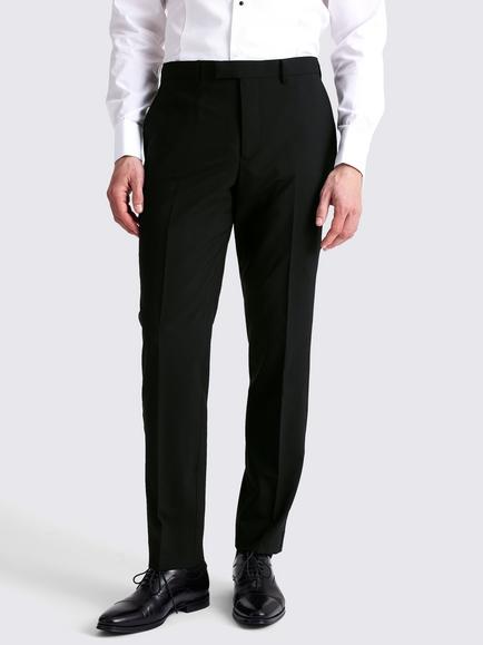 Moss Tailored Fit Dress Trousers, Black, Black