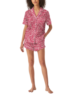 myza Viva Oasis Short Pyjama Set, Bordeaux, Bordeaux