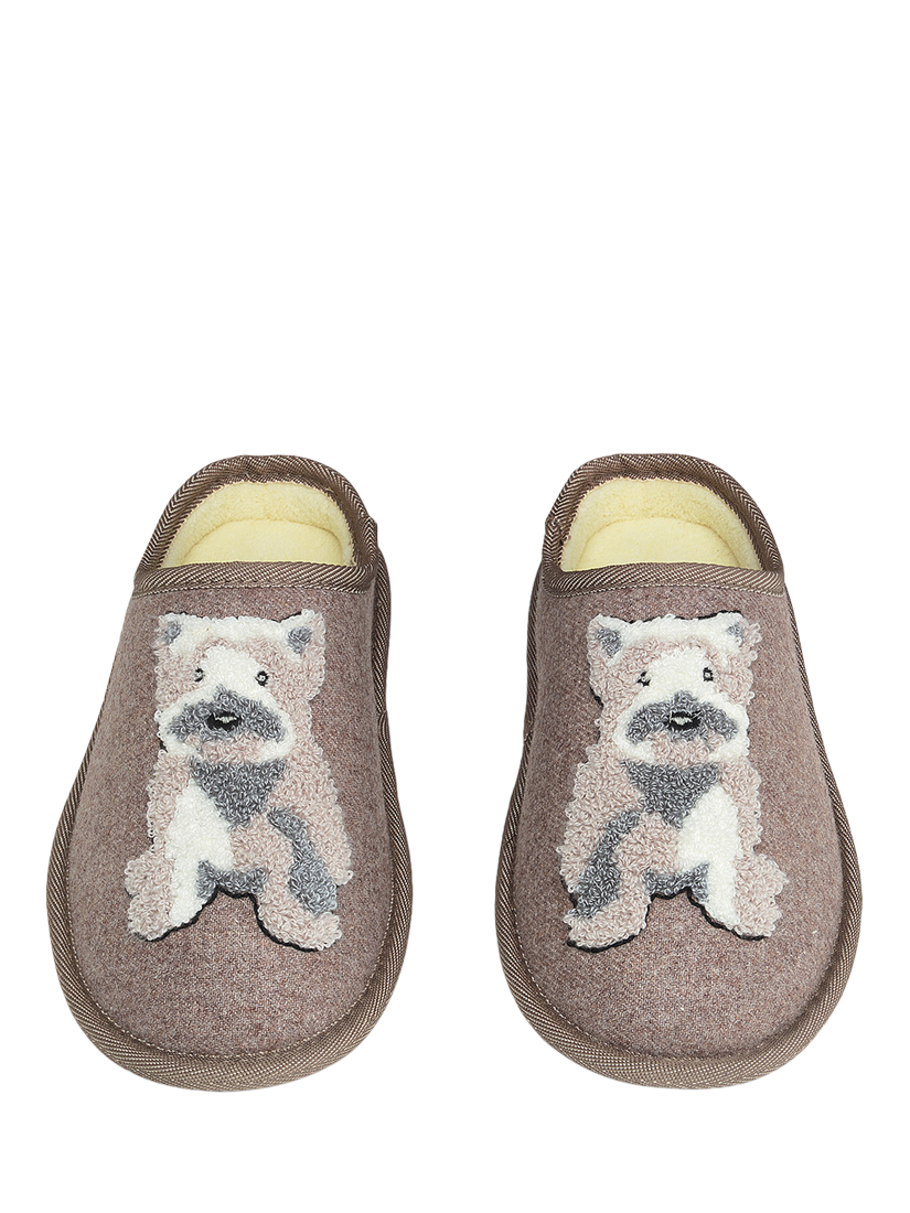 Radley & Friends Embroidered Mule Slippers, Taupe