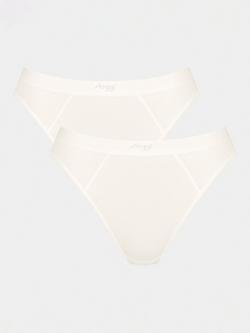 sloggi EVER Ease Tai Knickers, Pack of 2, Black, Silk White