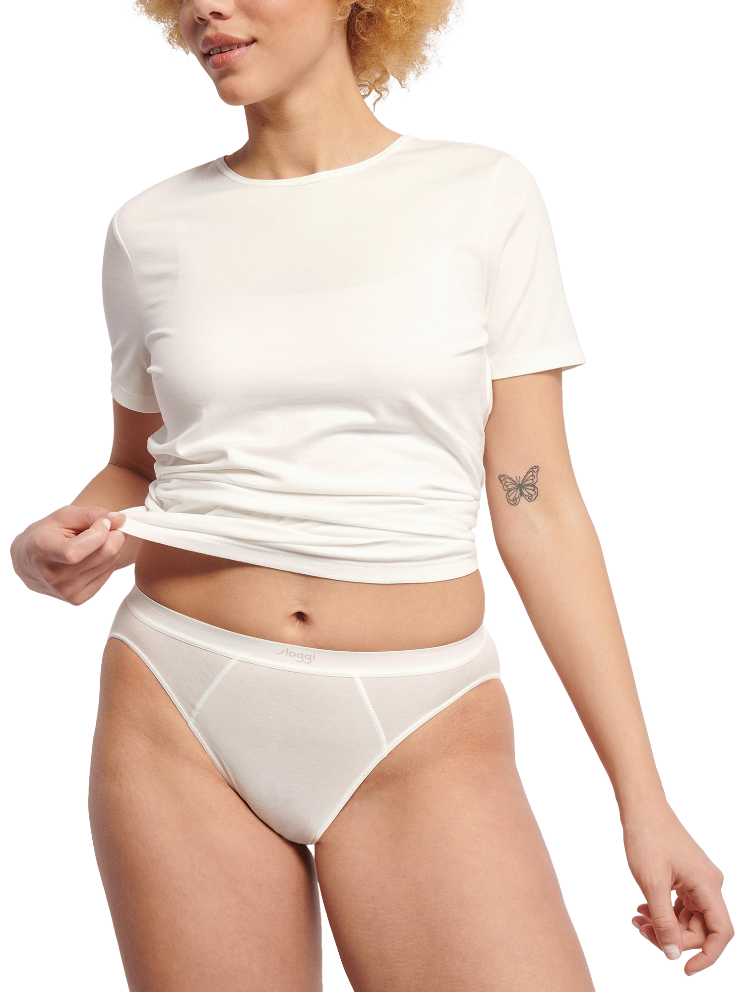 Product image 5 of 6, which shows sloggi EVER Ease Tai Knickers, Pack of 2, Silk White, S