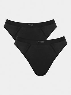 sloggi EVER Ease Tai Knickers, Pack of 2, Black, Black