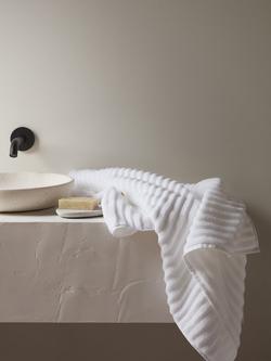 Bedfolk Ripple Cotton Towels, Snow