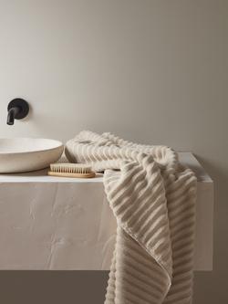 Bedfolk Ripple Cotton Towels, Fawn