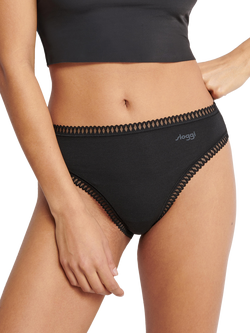 sloggi GO Crush Organic Cotton Blend High Leg Briefs, Pack of 3 - view 2, Navy/Multi