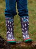 Muddy Puddles Kids' Puddlestomper Bolt Wellington Boots, Purple/Multi