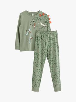 Lindex Kids' 3D Dinosaur Pyjamas, Light Khaki, Light Khaki
