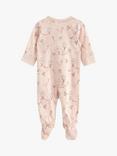 Lindex Baby Organic Cotton Jersey Sleepsuit, Light Pink