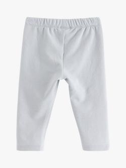 Lindex Baby Flower Knee Patch Leggings, Light Dusty Blue - view 2, Light Dusty Blue