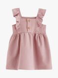 Lindex Baby Organic Cotton Bib Frill Dress, Light Dusty Pink