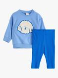 Lindex Baby Organic Cotton Jumper & Leggings Set, Light Blue