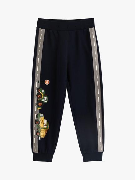 Lindex Kids' Vehicles Joggers, Dark Navy, Dark Navy