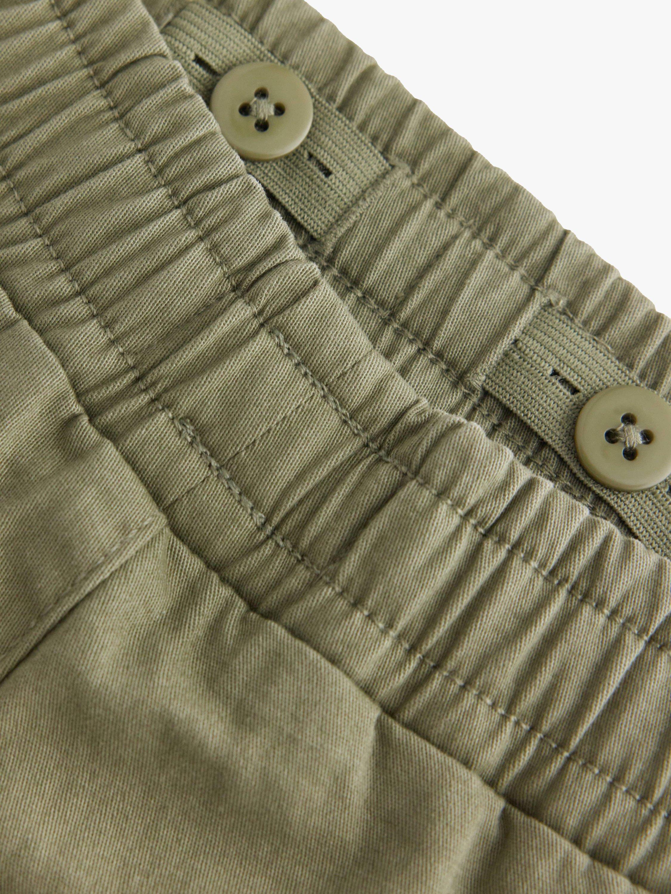Product image 3 of 3, which shows Lindex Kids' Organic Cotton Balloon Cargo Trousers, Light Dusty Khaki, 5-6 years