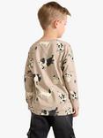 Lindex Kids' Cotton Dog Print Top, Dusty Beige