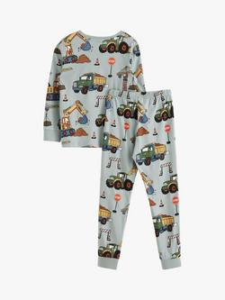 Lindex Kids' Vehicle Pyjamas, Light Dusty Green - view 2, Light Dusty Green