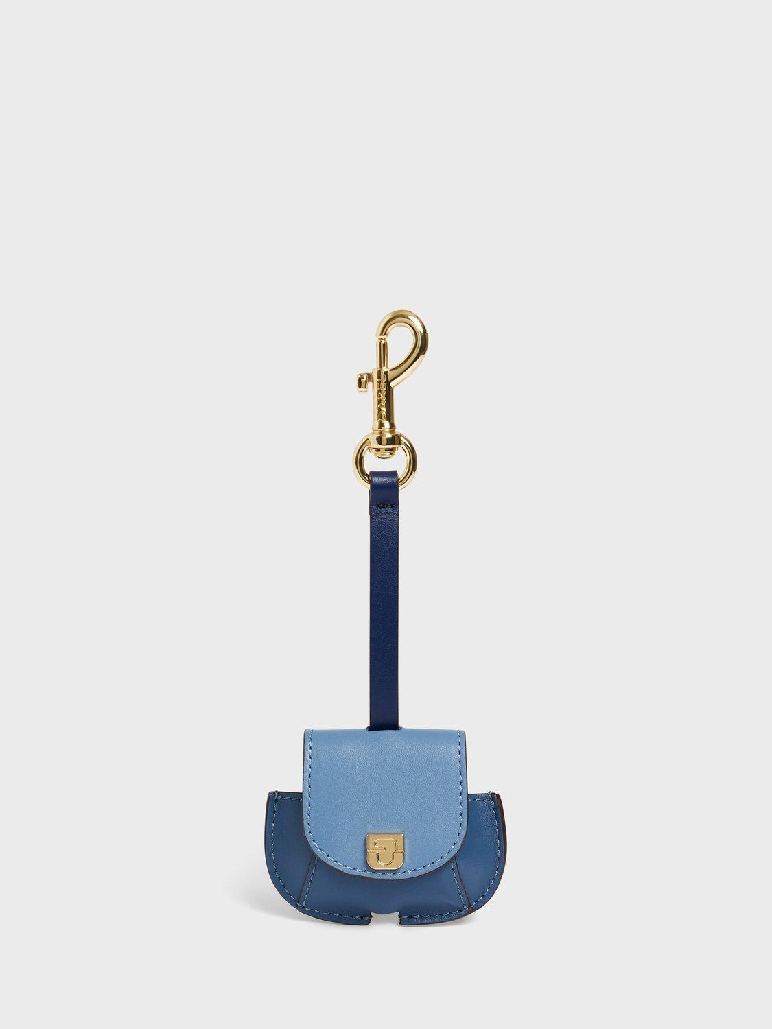 Gerard Darel Gaby Clip On Leather Purse, Ocean/Arctic/Navy