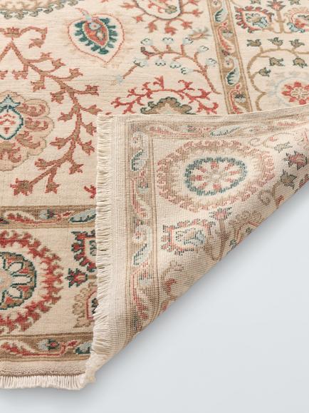 Gooch Luxury Suzani Floral Wool Rich Rug - view 2, Ivory/Multi
