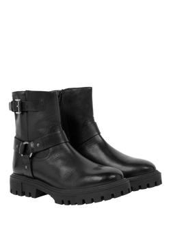 Celtic & Co. Leather Biker Ankle Boots - view 2, Black